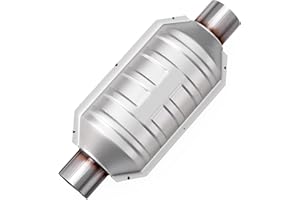 ASOPARTS 2.25" Universal Catalytic Converter, 2.25" Inlet/Outle Cat Converter with Heat Shield and O2 Port