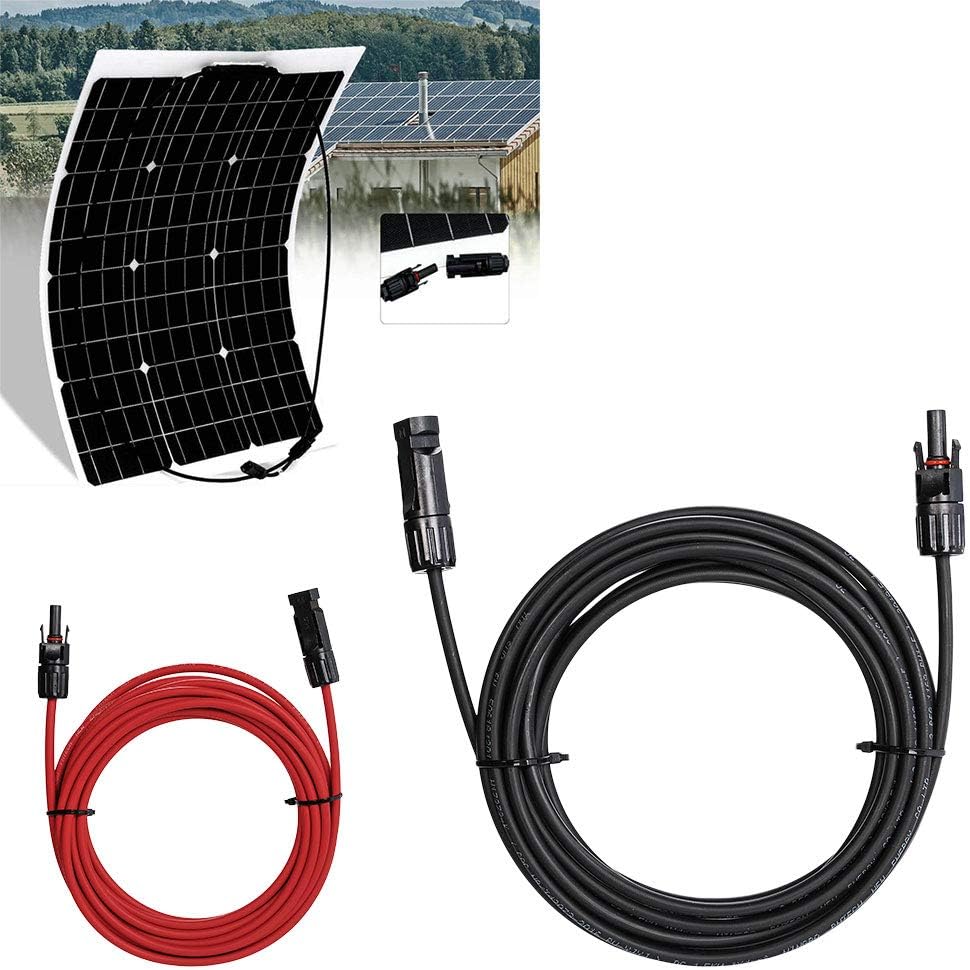JJDD Solar Adaptor Cable,1 Pair Red + Black Waterproof 12AWG(4mm²) Wire 5 Feet Solar Panel Extension Cable Wire with Female and Male Connectors for Solar & Wind Power Parts & Accessories: Industrial & Scientific