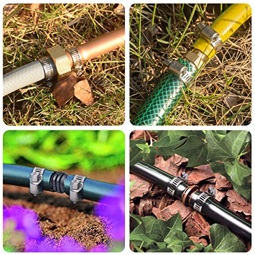 HIRALIY 20 Pcs Drip Irrigation Tubing Hose Clamps 5/8 Inch 304