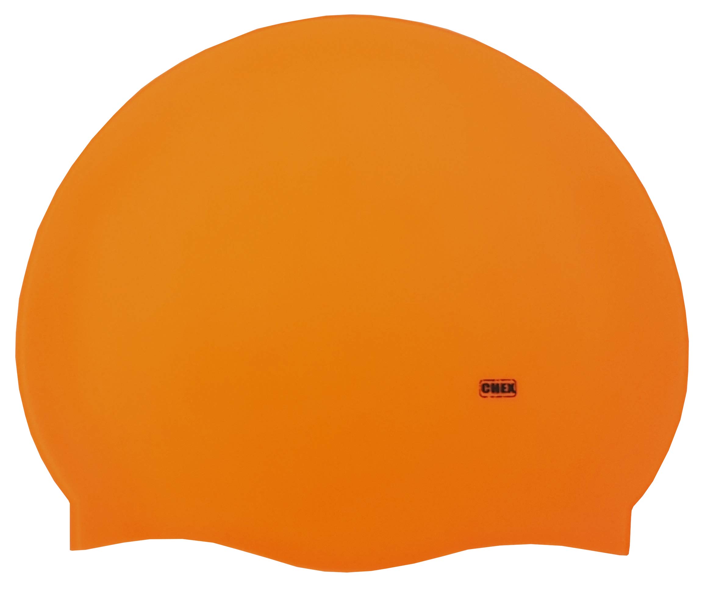 CHEX Branded Stretchy Silicone Unisex Women Men One Piece Swimming Hat Swim Cap Plain Fluo Dark Pastel Colours One Size Adults 8+ Years Easy Pull On Swim Hat (Neon Orange)