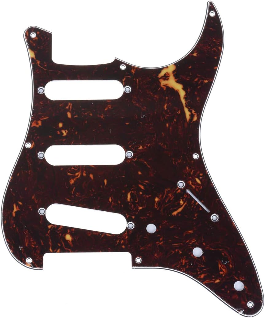 Musiclily Pro 8-Hole Guitar Strat Pickguard for JPN Fender Japan 57 Vintage Style Stratocaster, 4Ply Tortoise Shell