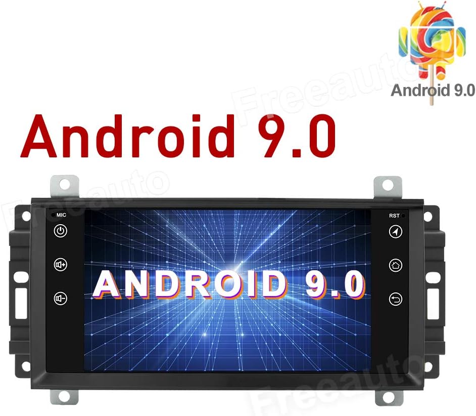 Free Auto Android 9.0 Car Stereo GPS DVD Player for Jeep Wrangler JK Head Unit Single Din 9" Touch Screen Indash Radio Navigation