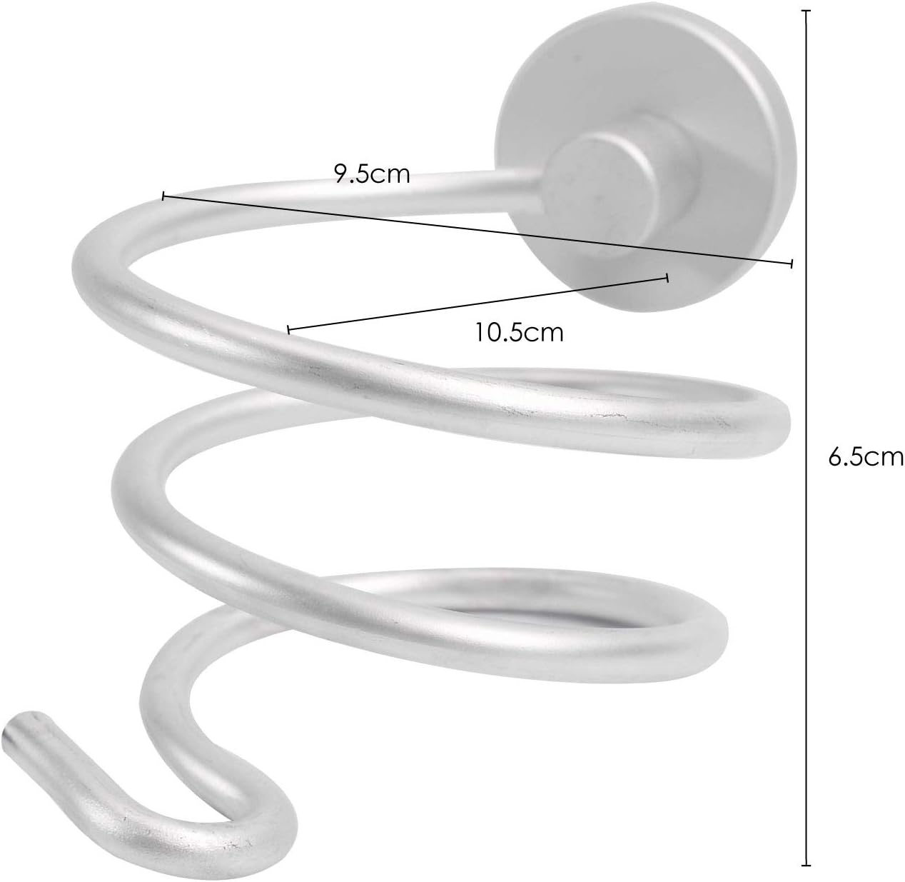 Wall Mounted Hair Dryer Holder - Silver-Tone - by Trixes, 5 Count (Pack of 1) - Image 3