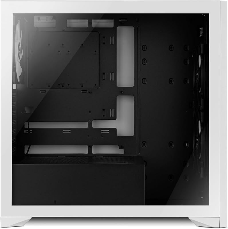 Hummer Element - ATX Torre Média | M-ATX | ITX, grelha frontal e superior, vidro temperado lateral, 3x ventoinhas de 140mm, ventoinhas Space 10, USB-C e 3.0, cor branca
