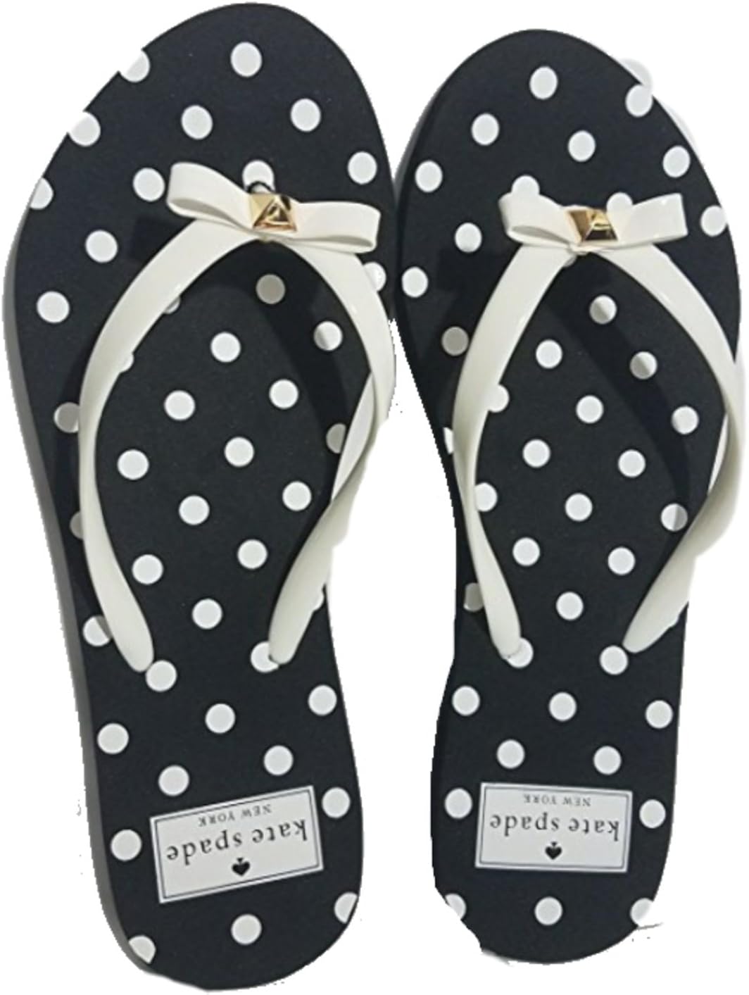 Amazon.com | Kate Spade Nadine White Shiny Rubber Diamond Dot Flip Flop, Size 8 | Flip-Flops