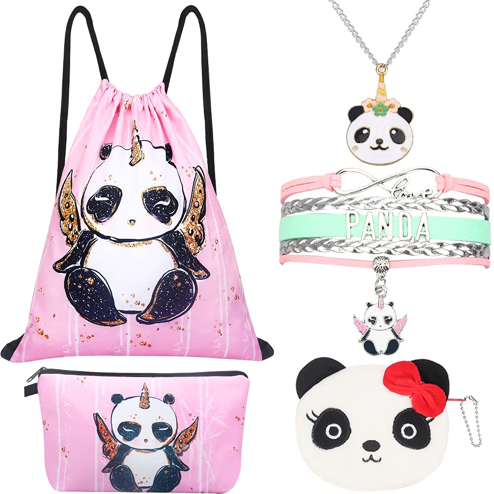 Buy Panda Gifts for Girls Drawstring Backpack,Makeup Bag,Bracelet