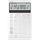 CASIO JW-200DQ medium-sized desktop calculator with aluminum front, white
