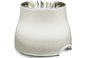 Dogit Elevated Dog Bowl, Stainless Steel Dog Food and Water Bowl for Large Dogs, White, 73753