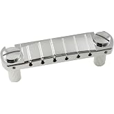 Musiclily Ultra BW004 52mm Intonation Wraparound Bridge Tailpiece, Chrome | 2-3/64 inch String Spacing, Full Solid, Aluminum, Pre-set, for USA made Electric Guitar