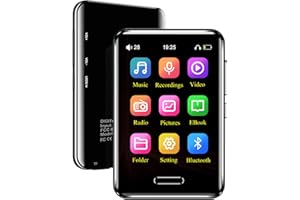 Hathcack 16GB Bluetooth MP3 Player - Portable 2.8”Full Touch Screen MP3 Music Player with Speaker FM Radio Voice Recorder & M