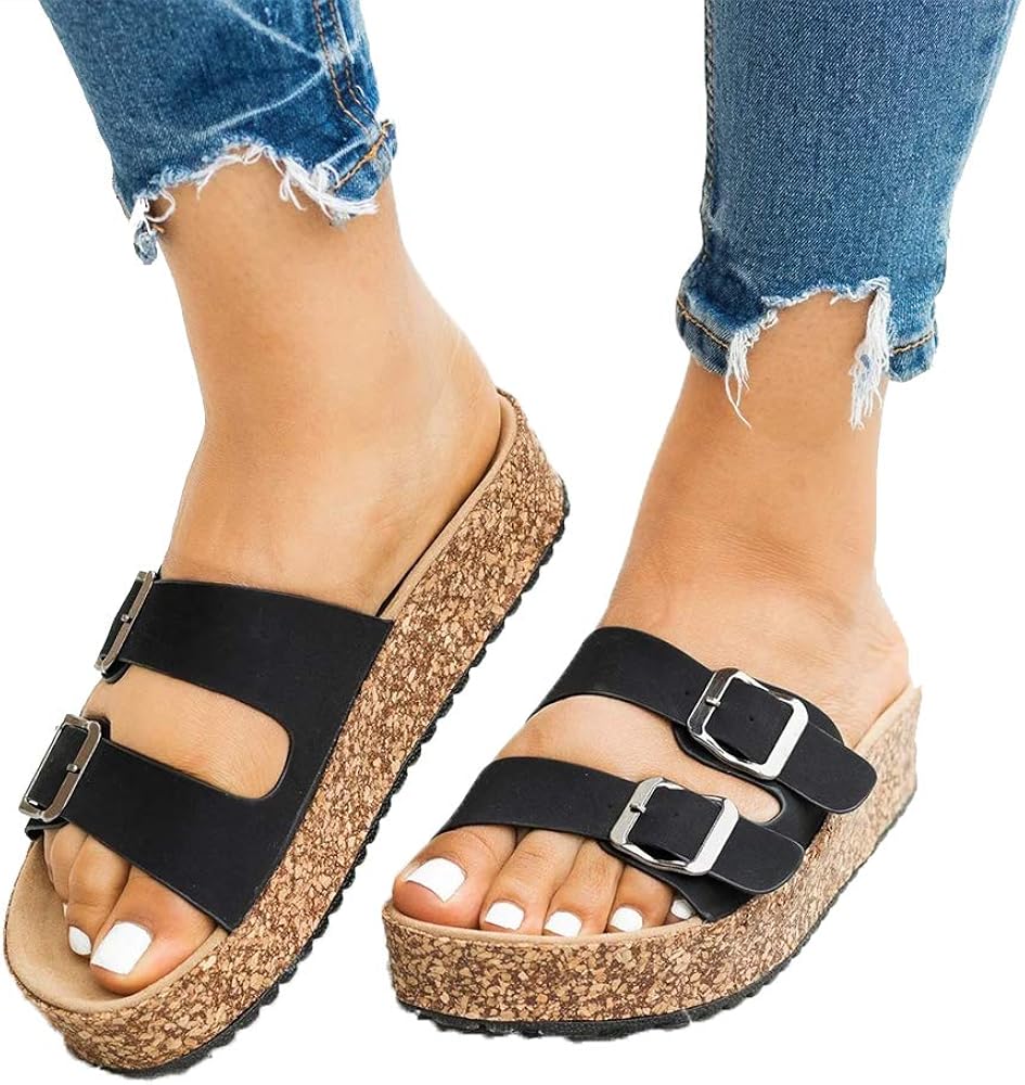 platform slides shoes