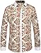 SSLR Men's Vintage Printed Button Down Casual Long Sleeve Shirt (Medium, Off-White)