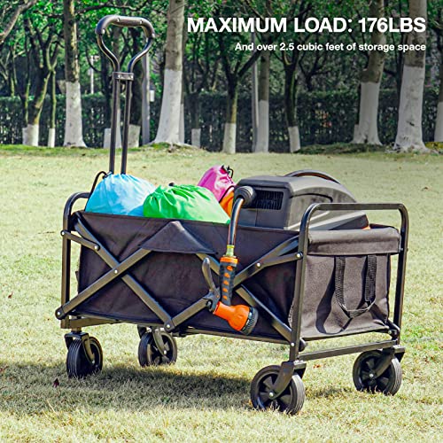 BIGTUR New Best Version Black Collapsible Folding Outdoor Utility Wagon
