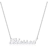 Hidepoo Blessed Name Necklace – Personalized Name Pendant Necklace, Dainty Blessed Necklace Chain Jewelry Gifts for Women
