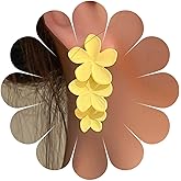 Boho Acrylic Flower Earrings Resin Flower Dangle Earrings Triple Flower Drop Earrings Yellow Enamel Flower Earrings Matte Flower Stud Earrings Jewelry for Women