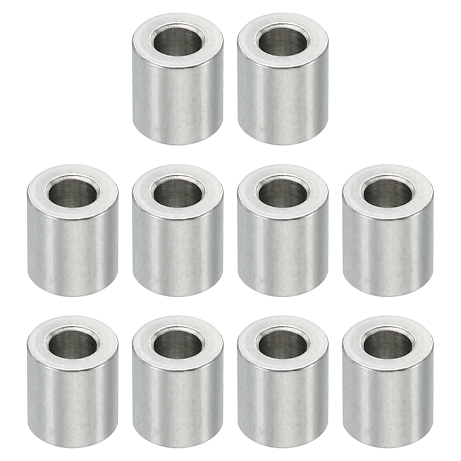 PATIKIL M3 Stainless Steel Spacers, 10 Pcs Metal Spacer Stainless Steel 3.1mm ID x 6mm OD X6mm L Stainless Steel Spacers Screw Standoff Round for 1/8 Inch or M3 Screw Bolts
