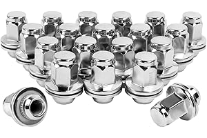 SKCOAUTO m14x1.5 Lug Nuts Set of 20 Compatible with Sequoia Landcruiser Tundra Lexus LX OEM Style 1.85 Inch 7/8 22mm Hex Mag Washer Chrome Wheels Lug Nuts