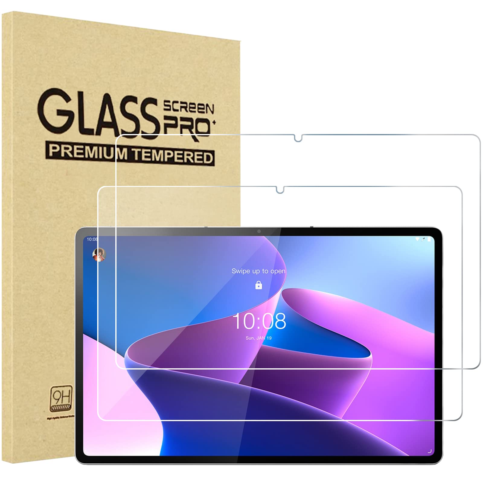 ProCase 2 Pack Lenovo Tab P12 Pro Screen Protector 12.6 Inch 2021 (TB-Q706F / TB-Q706Z), Tempered Glass Screen Film Guard for 12.6 Lenovo Tab P12 Pro 2021 Release -Clear