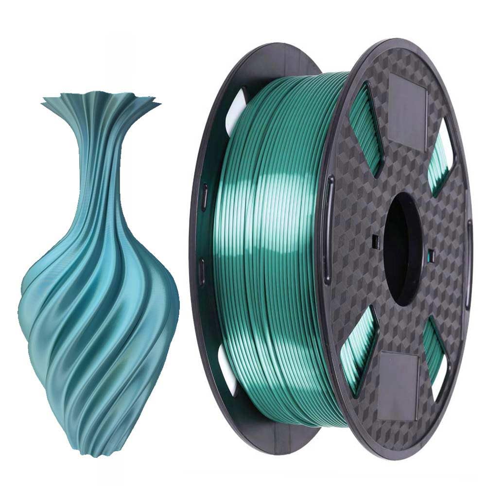 CC3D Silk Sage Green PLA Filament 1.75 mm 1KG 3D Printer Filament 2.2LBS Spool 3D Printing Materials Silky Shiny Metal Metallic Green Colour Silk PLA
