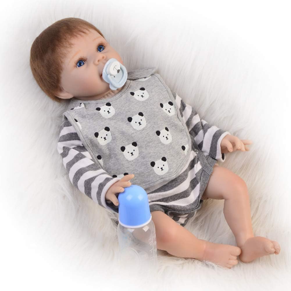 Prezzo NACHEN Rinato Bambola 55cm Simulazione Bambino Realistico Occhi Azzurri Regalo di Compleanno Bambole Ragazzo Giocattoli Regali Silicone Offerte