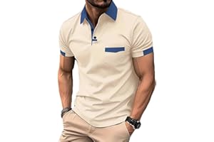 ROOMLINE Men's Polo Shirts 2025 Short Sleeve Casual Polo T Shirt Color Block Slim Fit Golf Shirts with Pocket