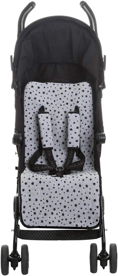 JYOKO Kids Universal Luxury Foam Cover for Stroller and Children's Pushchair + Harness Protector Made of Cotton + Foam + Breathable 3D Fabric (Black Star)