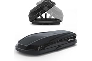 DOPERFE Roof Cargo Box, 14 Cubic Feet, Dual-Side Opening Roof Rack, Waterproof Hard-Shell Storage Box for Travel and Luggage Transport Includes Securing Straps and Spare Key (14Cubic Feet-Black)