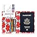 Fintie Passport Holder Travel Wallet - Premium Vegan Leather RFID Blocking Case Cover - Securely Holds Passport, Business Cards, Credit Cards, Boarding Passes, Poppy