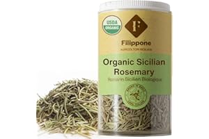 Filippone® Organic Rosemary, Herb Seasoning, Shaker, 20 g (0.70 oz), Picked Fresh, Italian Dried Whole Rosemary Leaves, Sicilian Rosemary with intense Aroma, USDA Organic Certification
