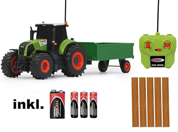 BUSDUGA RC Ferngesteuerter Traktor Claas Axion 850 mit Anhänger 1:28 - RTR - inkl. Batterien