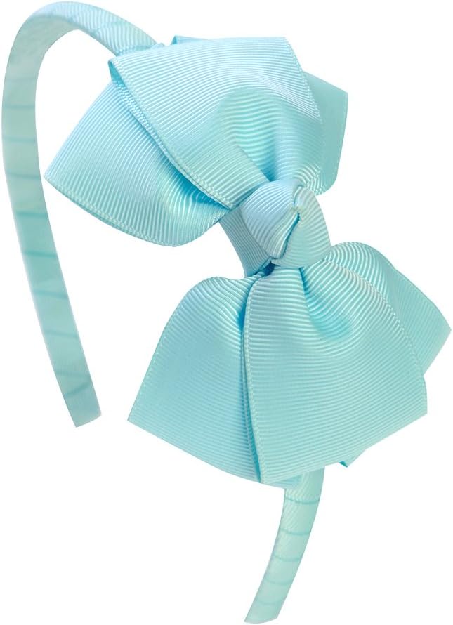 Shemay Fashion Solid Grosgrain Ribbon Hair Bows and Headbands for Toddlers Girls Kids