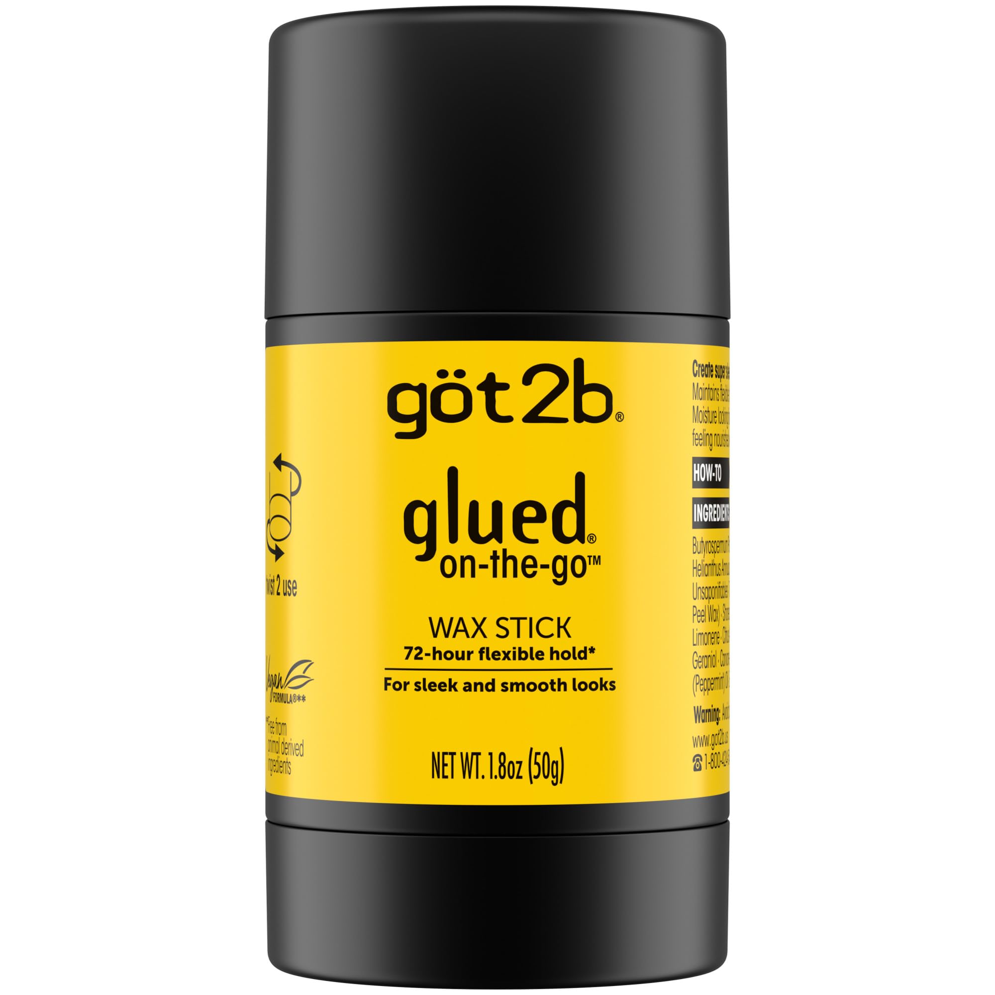 Photo 1 of got2b glued on-the-go wax stick, 1.8oz, sleek and slick styles, style your hair without the crunch, helps control frizz