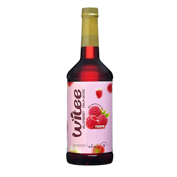 WITEE PREMIUM RASPBERRY SYRUP/FLAVOR CONCENTRATE – 1 LITRE / 33.8 FL OZ