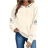 IsPICK Halloween Sweatshirt for Women Halloween Ghost Long Sleeve Sweatshirts Spooky Season Fall Crewneck Pullover Tops
