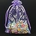 ANSLEY SHOP 100pcs 5x7 Inches Drawstrings Organza Gift Candy Bags Wedding Favors Bags (Purple with Silver)