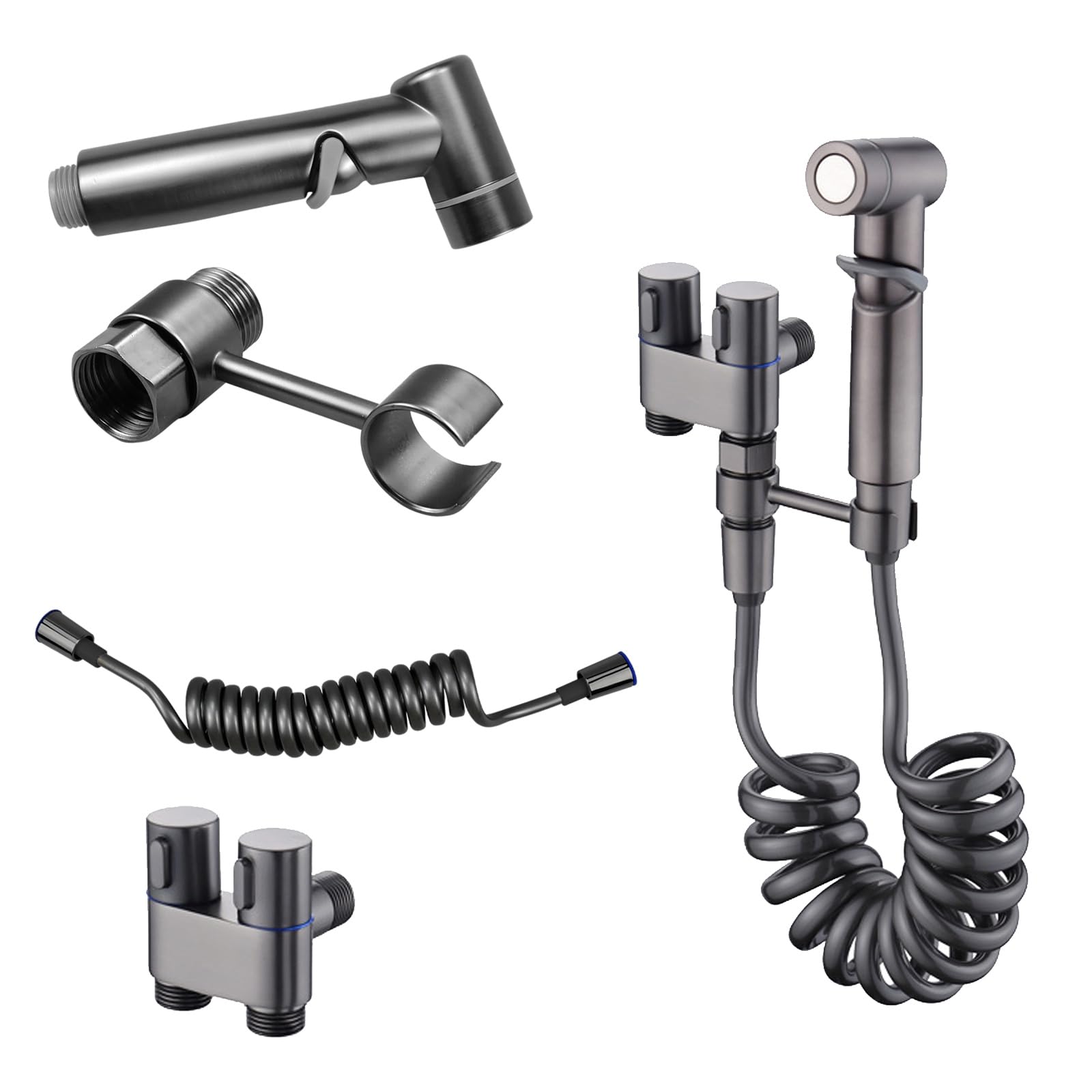 WakiHong Handheld Bidet Sprayer Kit Bidet Sprayer for Toilet 3-Way-Valve Portable Shower Bidet Sprayer Kit Portable Bidet Sprayer Kit with 2 Way Faucet Diverter and 2 m Hose for Toilet,Bidet Shower