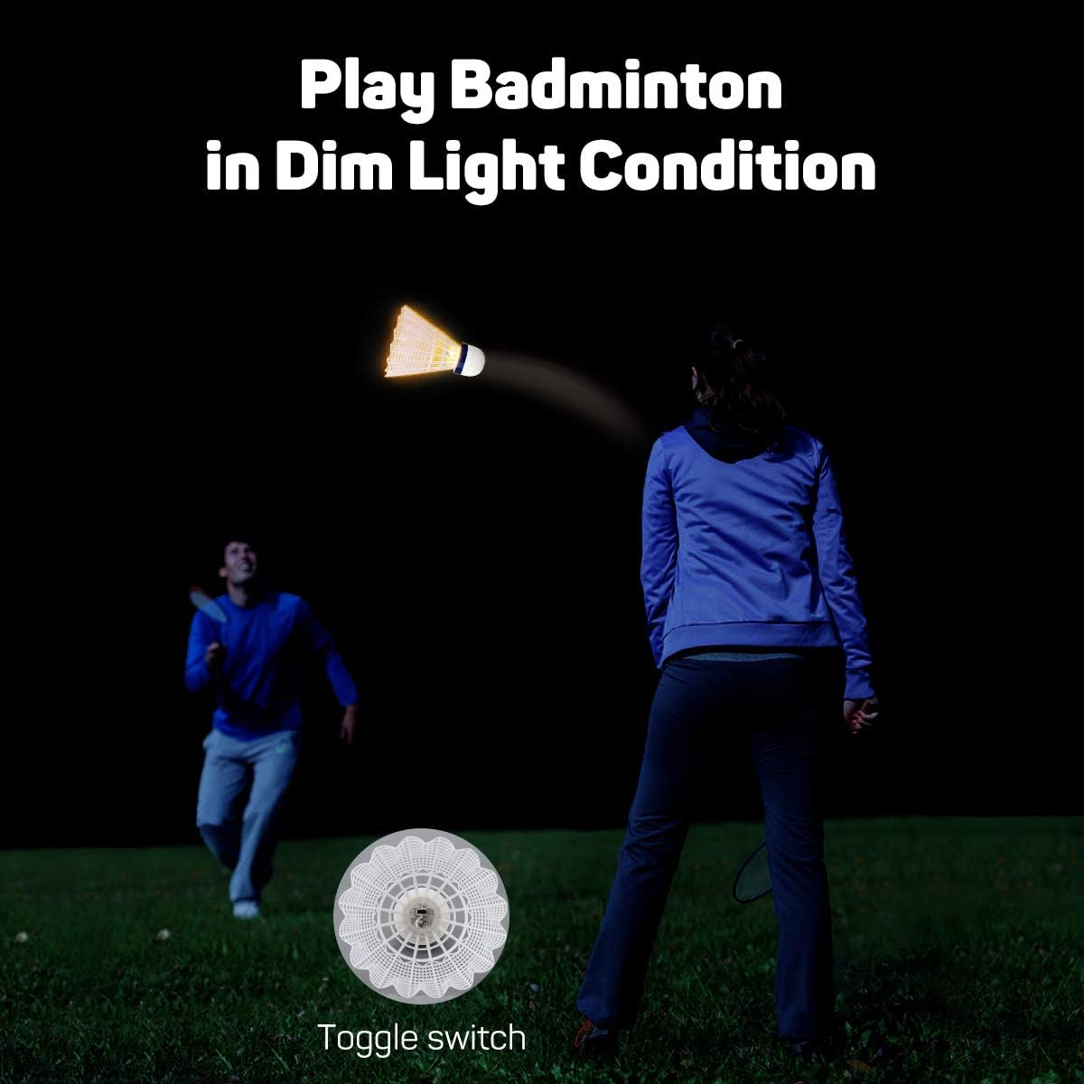 MoKo LED Badminton Shuttlecocks 6 Pack, Sports Nylon Outdoor Shuttlecocks Led Badmitton Set Lighting Badminton Birdies Glow Shuttlecock Glow Lighting Badminton Sets for Yard Game - White : Sports & Outdoors