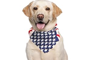 COSTUME ADVENTURE American Flag Dog Bandana 4th of July Bandana 4th of July Dog Clothes Patriotic Pet USA American Flag Bandanna - Standard Size