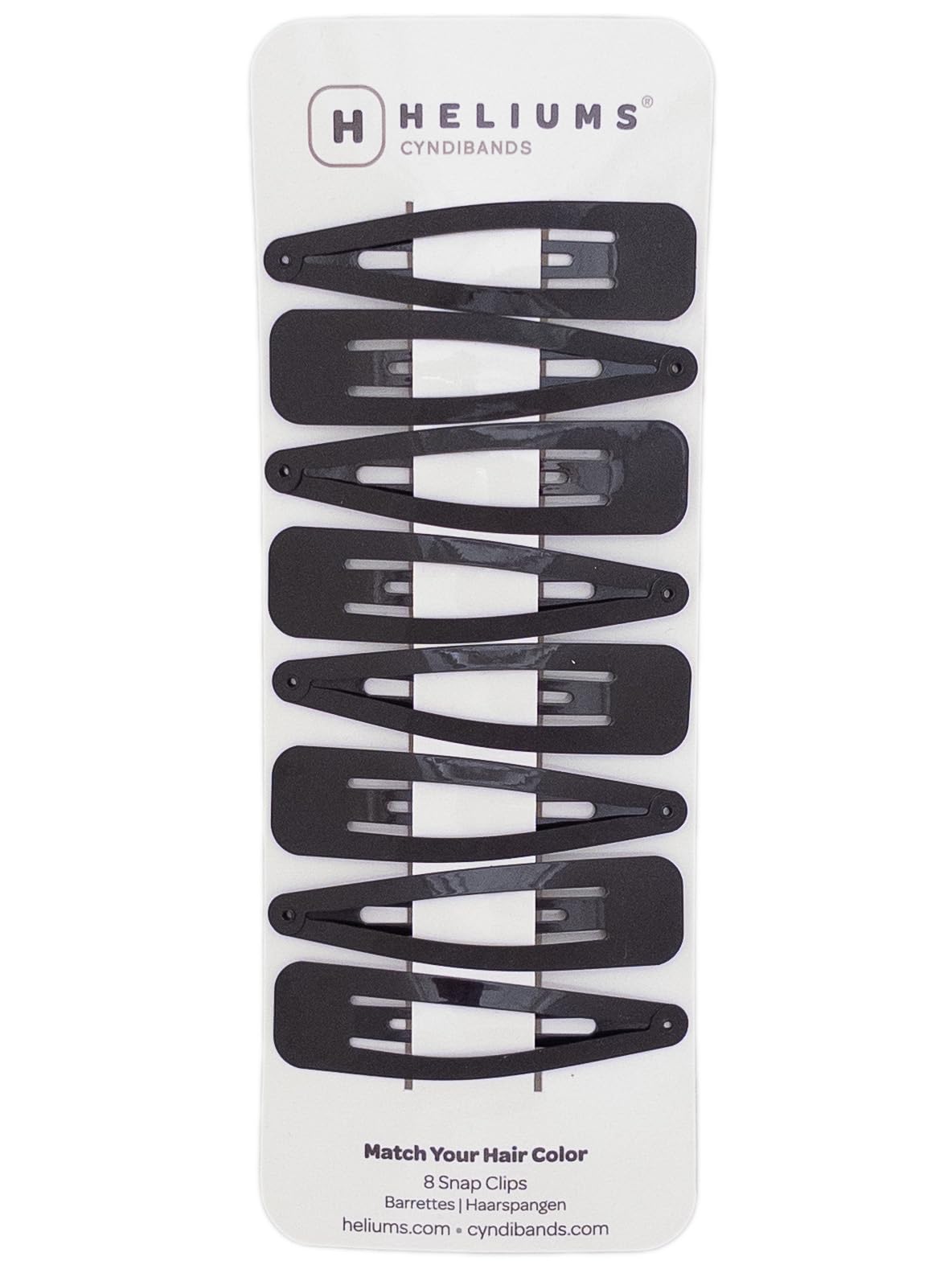 Heliums Large Snap Clips, Dark Brown 6.8cm Metal Hair Barettes for Women, Blends with Brunette Hair, 8 Count