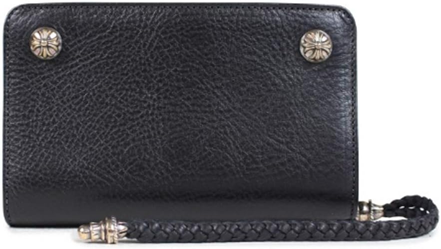 Amazon クロムハーツ Chrome Hearts 財布 長財布 ウォレット レザー 2 Zip With Strap Cross Button Heavy Leather Wallet ブラック 並行輸入品 Chrome Hearts クロムハーツ 財布