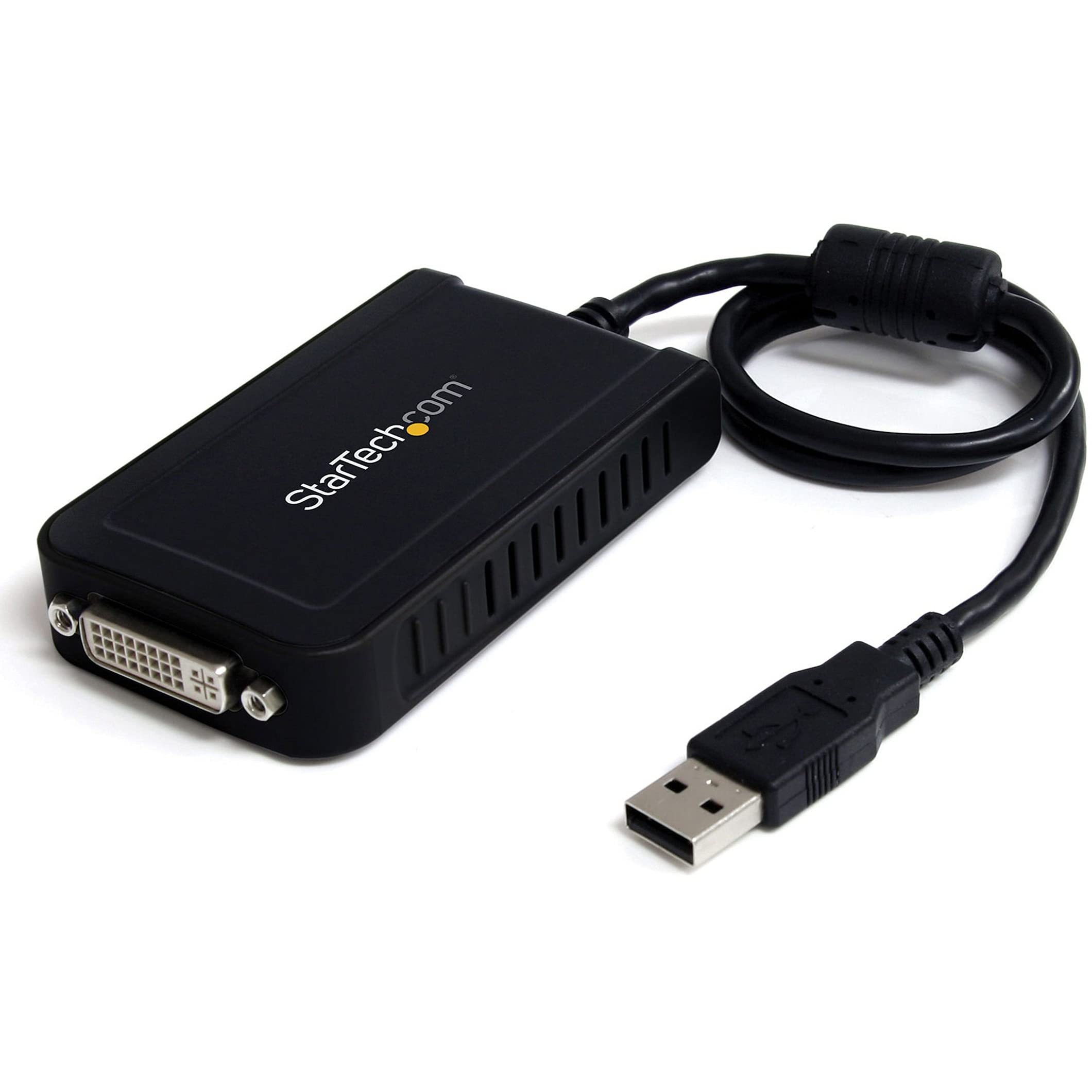 StarTech.com USB to DVI Adapter - 1920x1200 - External Video & Graphics Card - Dual Monitor Display Adapter - Supports Windows (USB2DVIE3), Black