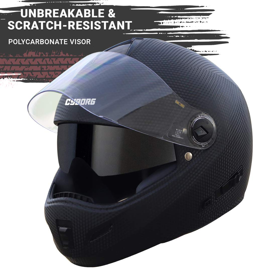 Dashing Black Steelbird Double Visor Full Face Helmet in India