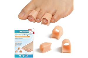 TASZOOS Hammer Toe Straightener Corrector for women & men- 6 Pcs Gel Toe Splint Relief for Bunion, Claw, Crooked, Hammer, Broke Support - 3 Different Sizes (S/M/L)