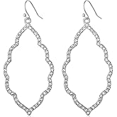Simulated Diamond Dangle Earrings for Women - Cubic Zirconia Crystal Long Dangling Earrings - Hypoallergenic and Safe for Sensitive Ears