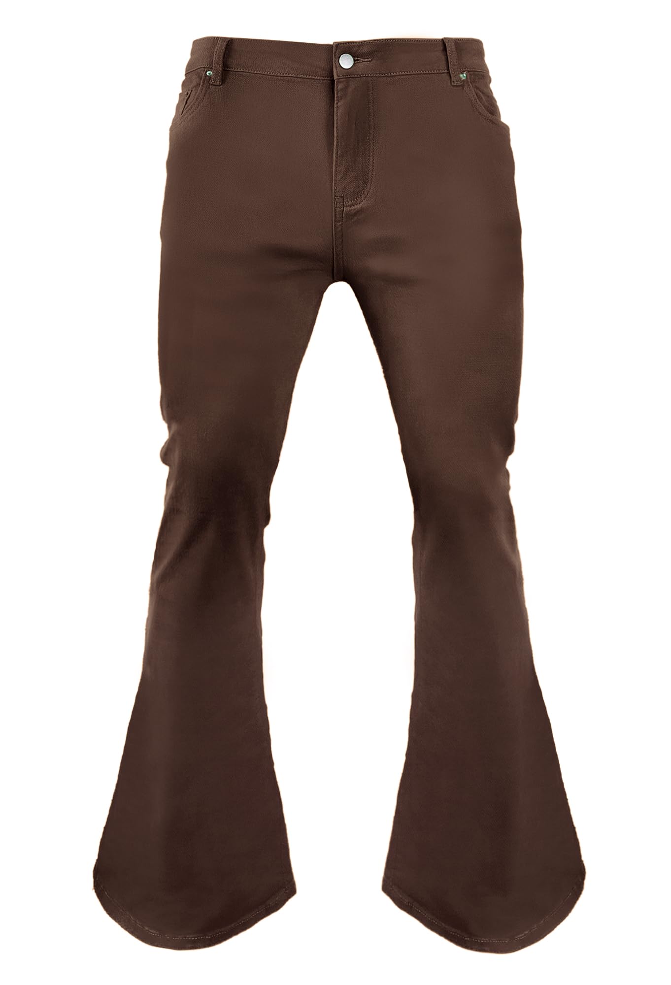 Photo 1 of Men's Vintage Bell Bottom Pants 70s Outfits for Men,Disco Flared Pants,Mens Bell Bottom Jeans Coffee size 38