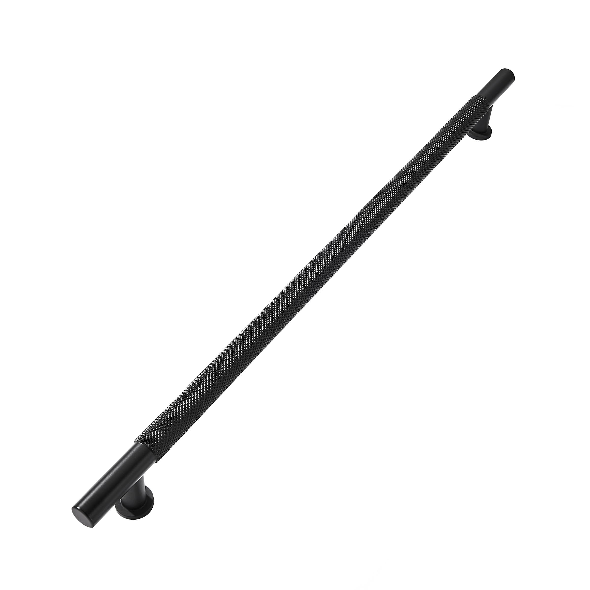 Photo 1 of khtumeware 1 Pack 15 Inch(381mm) Soild Knurled Appliance Pulls Matte Black Cabinet Pulls Drawer Pulls Kitchen Hardware Kitchen Handles for Cabinets Cupboard Handles