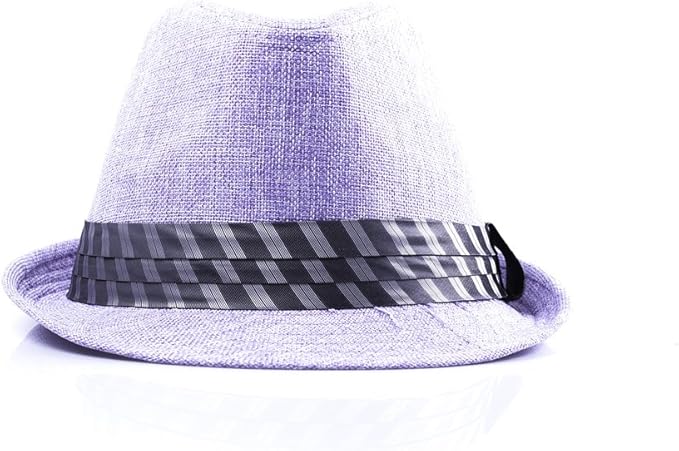 purple trilby hat