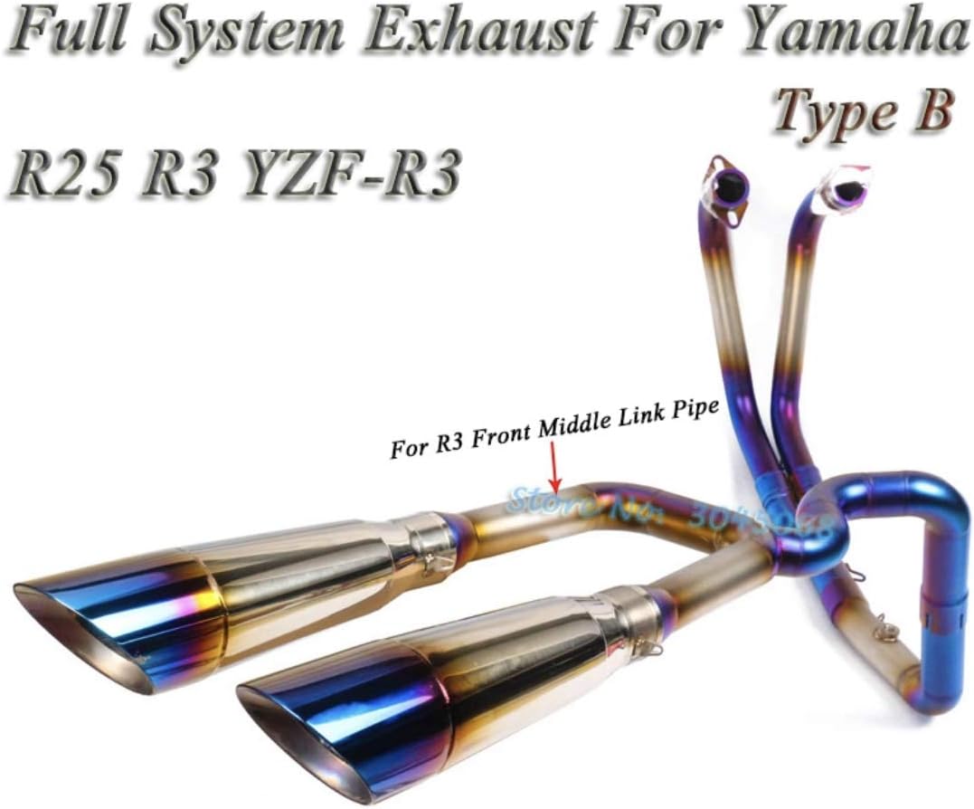 Amazon センターアップ ２本だし マフラー Yamaha R25 R3 フルエキゾースト エキゾーストパイプのみ フルエキゾースト 車 バイク