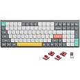 nuphy Air96 V2 Wireless Mechanical Keyboard,100 Keys RGB Backlit Keyboard,Supports Bluetooth 5.1,2.4G and Wired Connection,for PC/Laptop/Windows/Mac -Grey Gateron Cowberry Switch