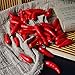 Hagao Fake Pepper, Millet Pepper Simulation Lifelike Hot Chili for Home Kitchen Party Pub Decoration Cabinet Ornament 50 pcs Red